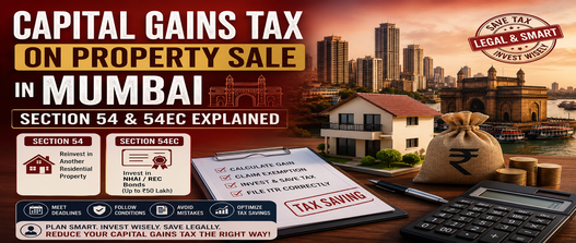 Capital Gains Tax on Property Sale in Mumbai — Section 54 & 54EC (82 & 85 of ITA 2025) Explained